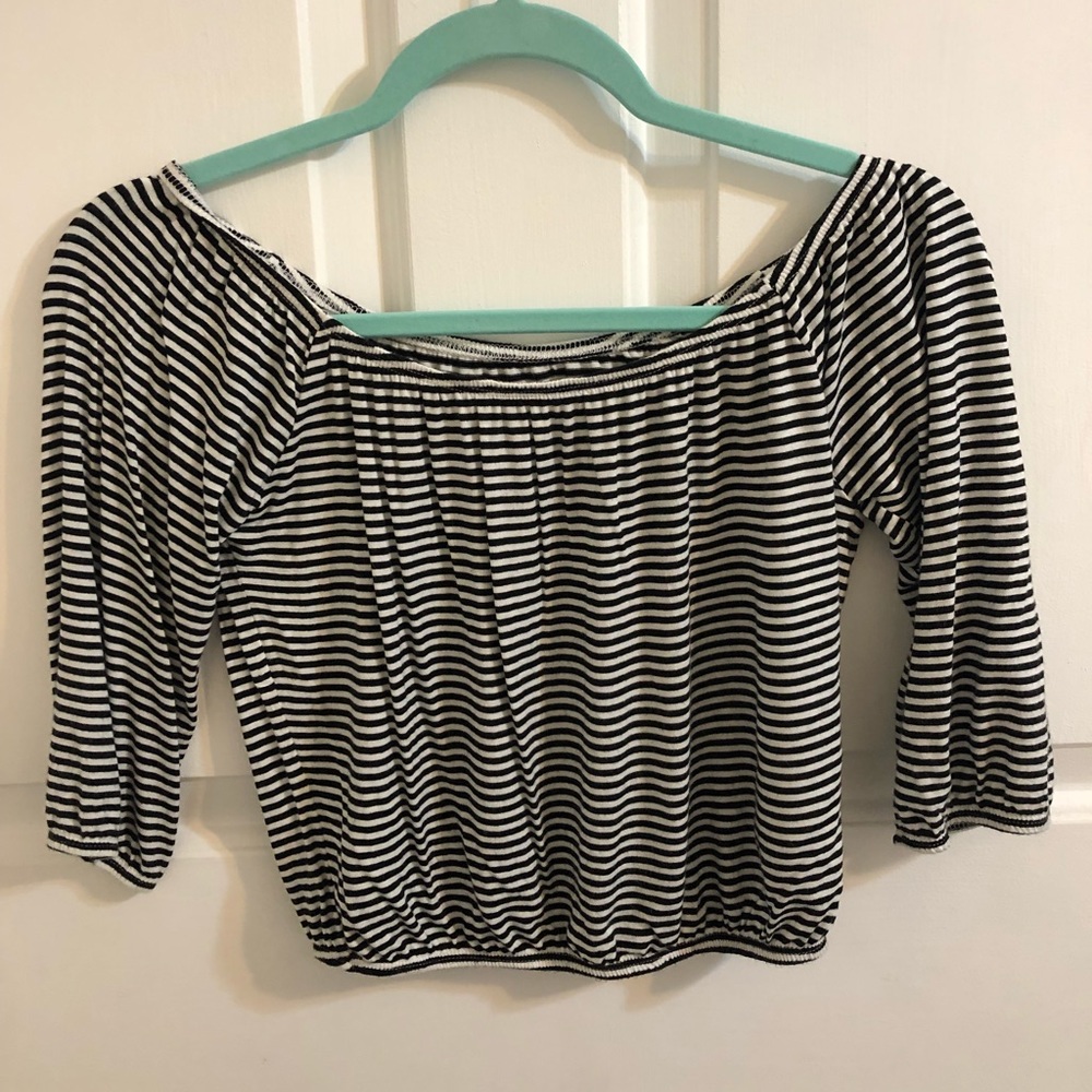 Hollister striped off the shoulder shirt